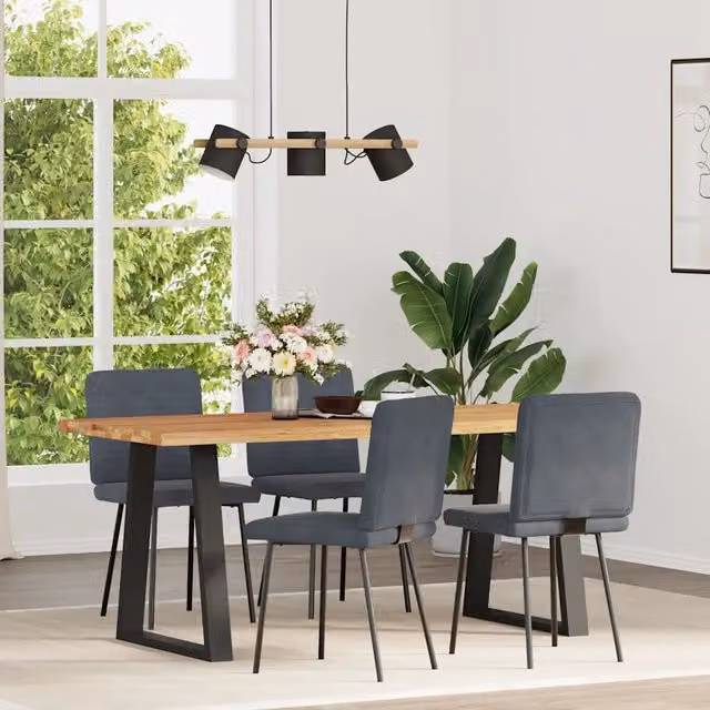 Sedie da Pranzo 4 pz | Sedie da cucina Grigio Scuro in Velluto