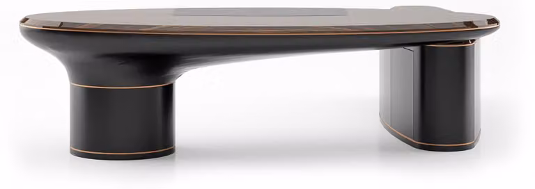 Brauner Holzschreibtisch modern elegant für Büro und Home Office