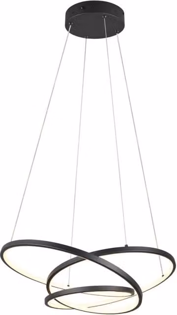 Lampadario a sospensione LED Trio Leuchten Darvin nero opaco, dimmabile, 34W