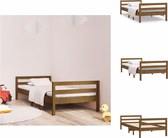 vidaXL Letto in legno massiccio marrone miele 75x190 cm pino - Letti e strutture letto