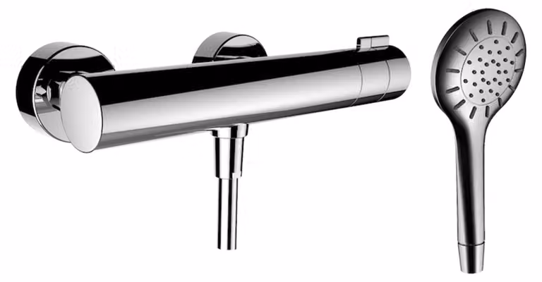 LAUFEN TwinPlus Mitigeur de douche, apparent, thermostat, 1 consommateur, y compris douchette/flexible de douche, HF905451100600, HF905451100600