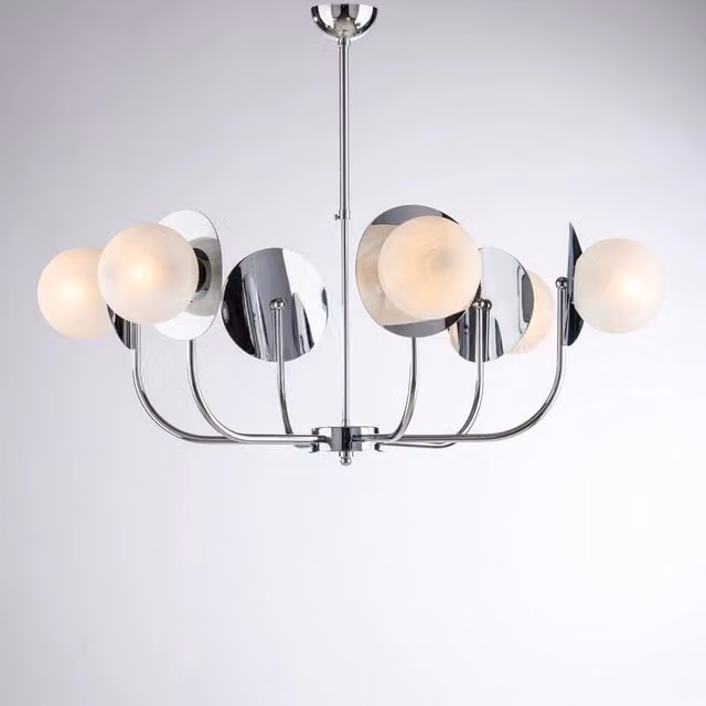 Lampadario Contemporaneo Selene Cromo 6 Luci E14