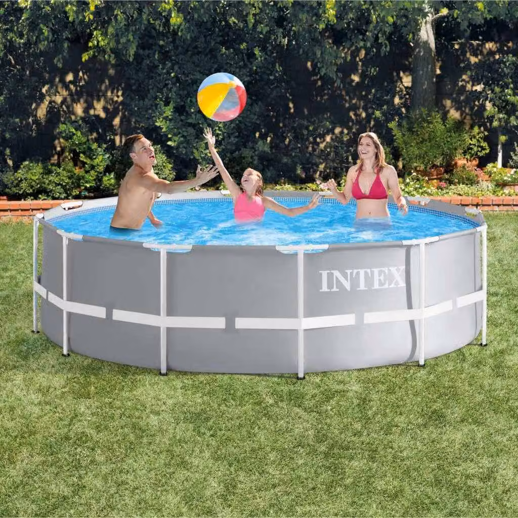 Piscina rotonda con telaio in acciaio Intex Prism Frame, blu e grigio, L: 366 cm, H: 99 cm