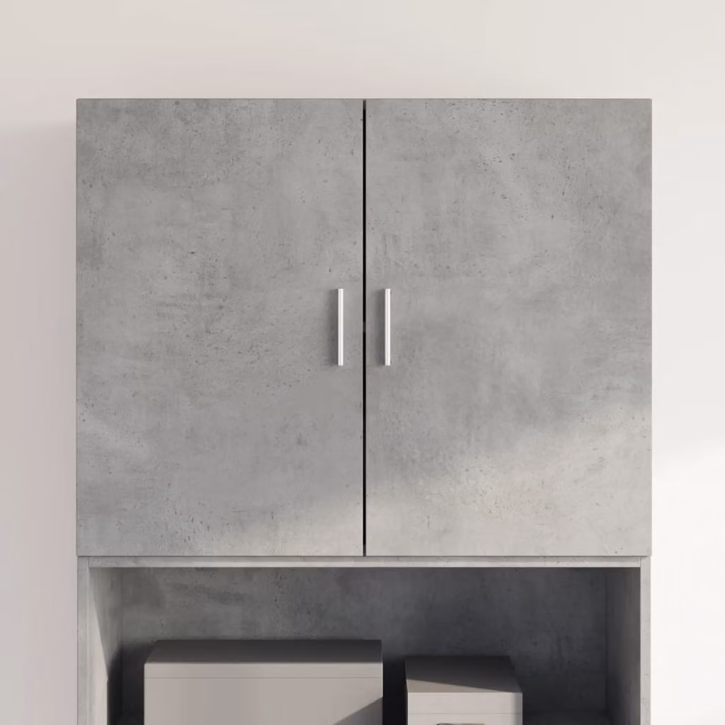 Mobile a parete vidaXL in legno multistrato e MDF, Grigio Cemento, L: 80 cm, P: 42,5 cm, H: 64 cm