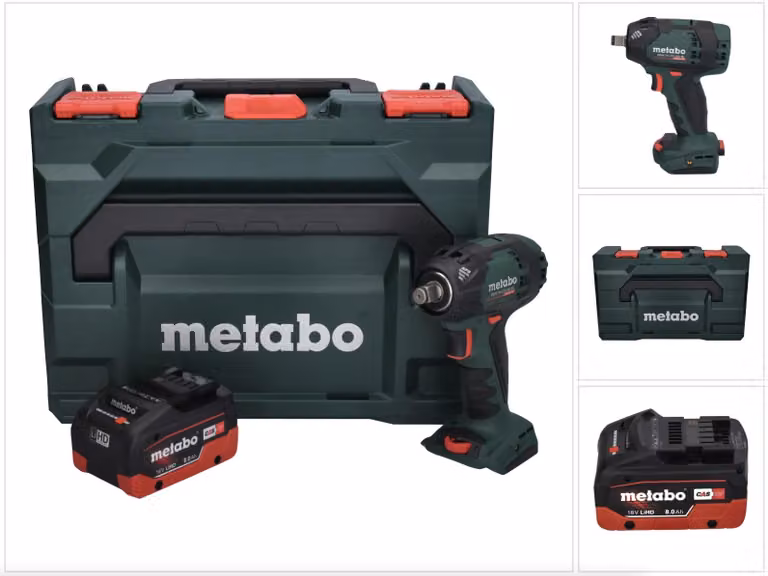 Metabo SSW 18 LTX 300 BL avvitatore a impulsi a batteria 18 V 300 Nm 1/2" brushless + 1x batteria ricaricabile 8,0 Ah + metaBOX - senza caricabatterie