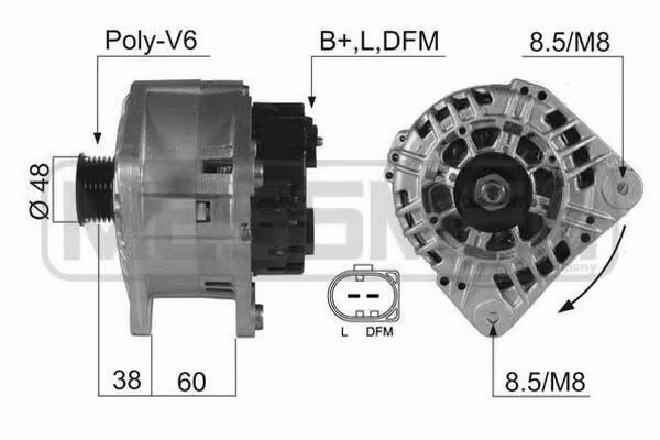 ERA 210410A Alternatore 120 A 14 V per VW Golf IV berlina (1J1), POLO (9N), Transporter V Bus (7HB, 7HJ, 7EB, 7EJ, 7EF, 7EG, 7HF, 7EC)