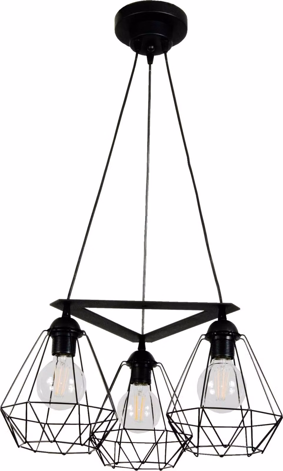 Lampada a sospensione industriale in stile loft, nera, GORIA 14-332