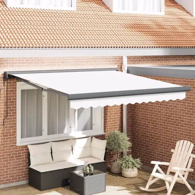 Tenda retrattile Bianco 300 x 250 x 165 cm Tessuto e Metallo 3330084