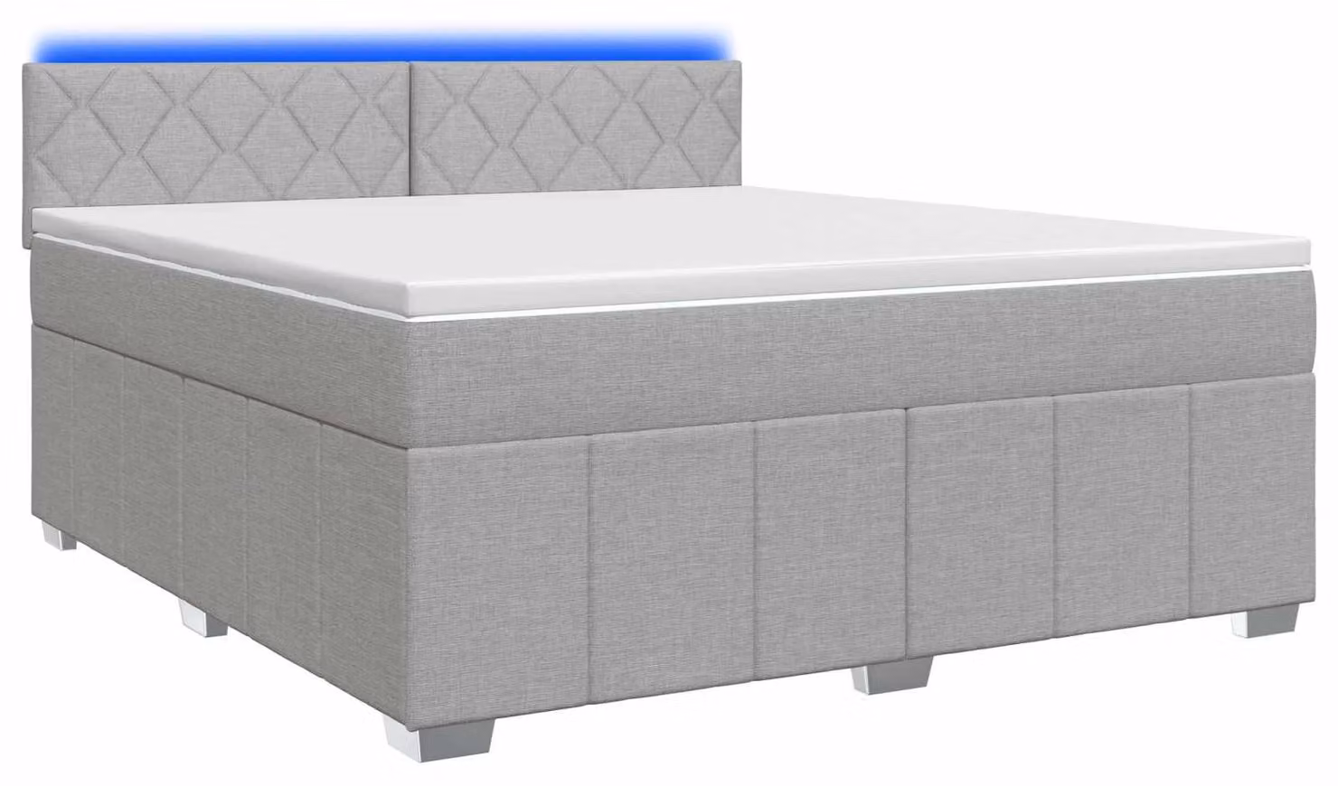 Letto a molle con materasso grigio chiaro 140 x 190 cm in tessuto