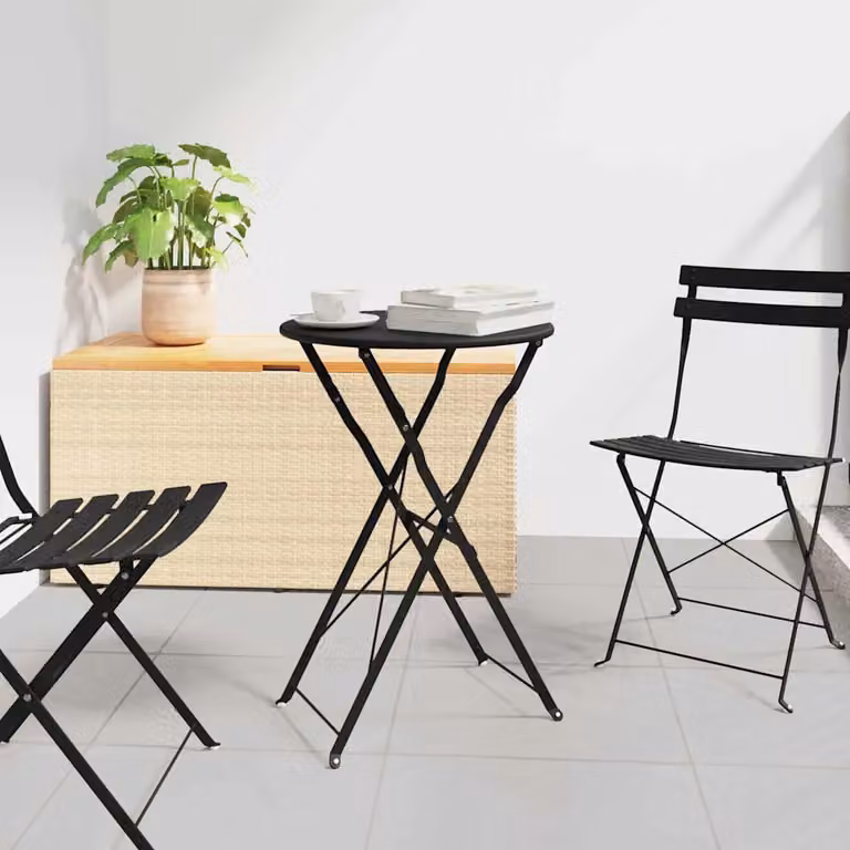vidaXL Tavolo da bistrot moderno in metallo antracite con piano rotondo pieghevole, Ø 50 cm, H 71 cm