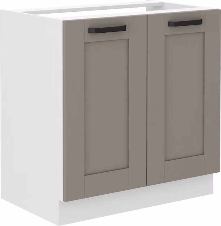Armadietto per lavello LAILI - larghezza 80 cm, grigio chiaro / bianco
