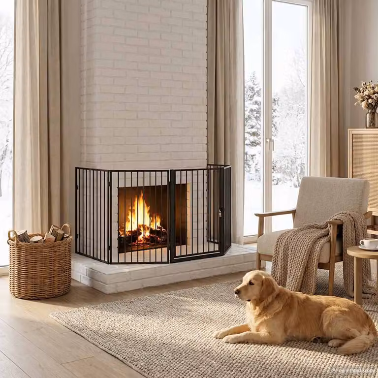 vidaXL Cancelletto di Protezione per Camino e Stufa in Acciaio Nero L/P/H: 123 x 76 x 42,1 cm