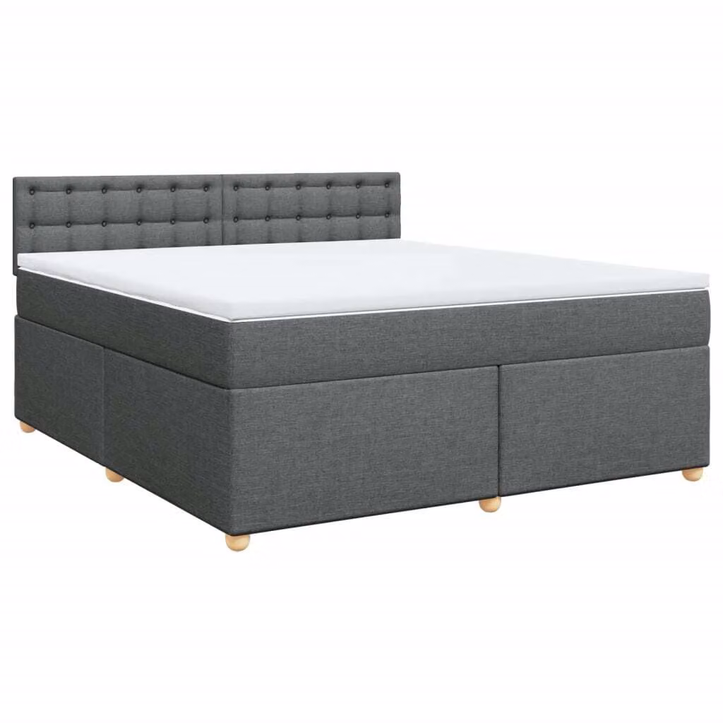 Giroletto a Molle con Materasso Grigio Scuro 180x200 cm Tessuto