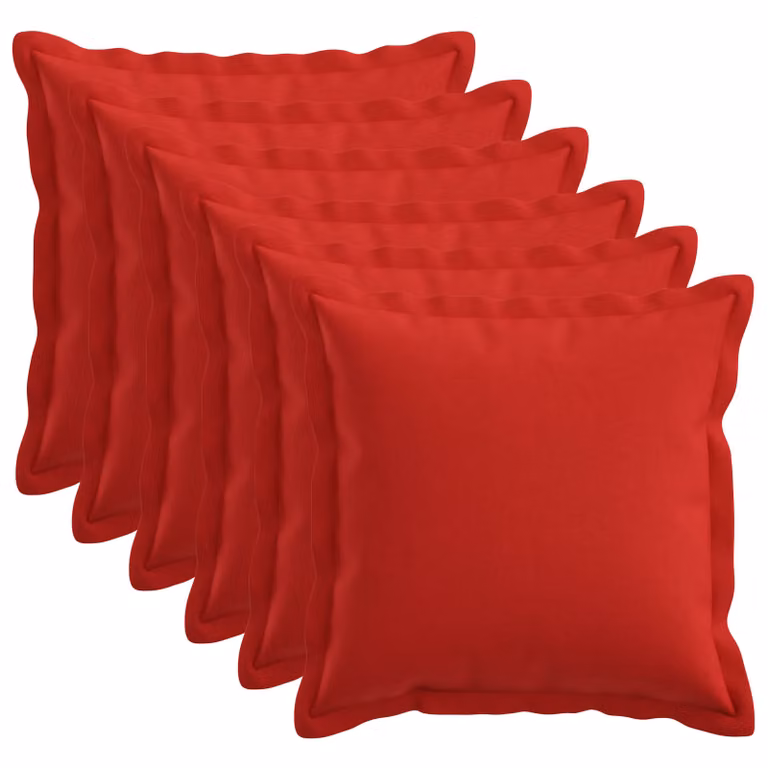 Set di 6 federe vidaXL HOUTEN rosse in poliestere, L/P: 30 x 30 cm