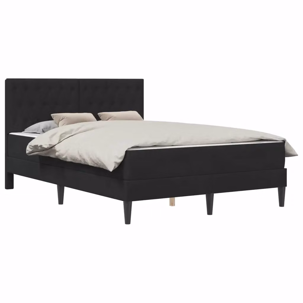 Struttura letto moderna con materasso vidaXL in velluto nero L/P/H: 120 x 200 x 96 cm – 2
