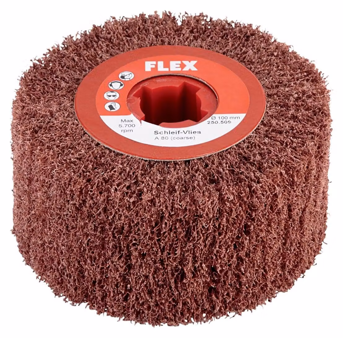Flex Schleif-Vlies 100 x 100, Korn A 160 medium Vlieswalze aus Nylongewebe