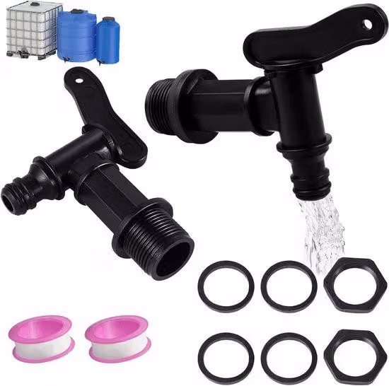 Raccordi per lo scarico dell'acqua piovana in PVC - 2 pezzi - nero - 3/4 di pollice