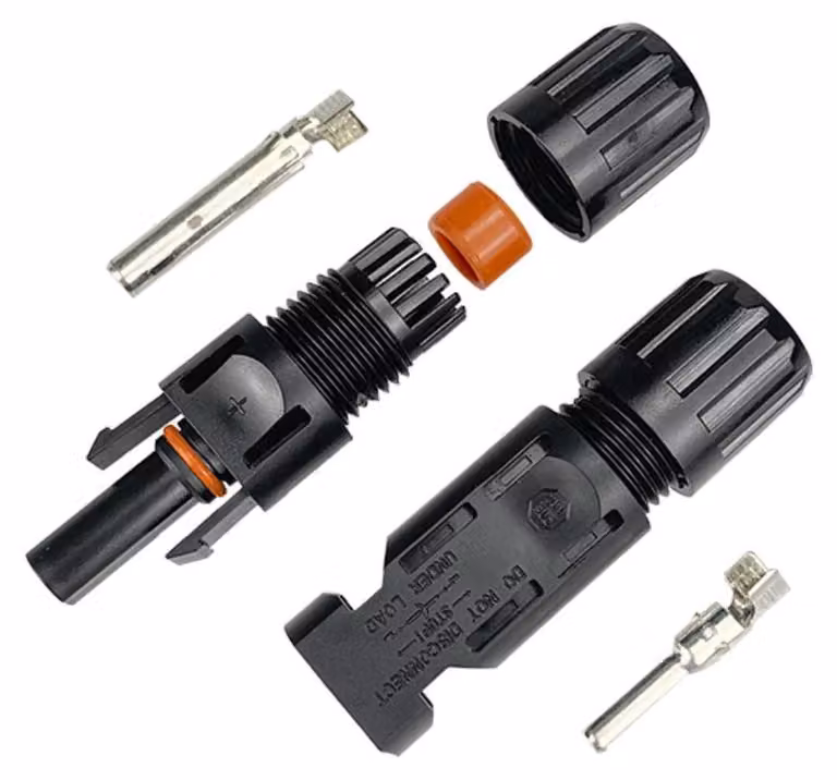 Alcapower Coppia di Connettori MC4 Maschio e Femmina per Impianti Fotovoltaici, Tensione 1000V DC, Corrente Massima 30A, Grado di Protezione IP67
