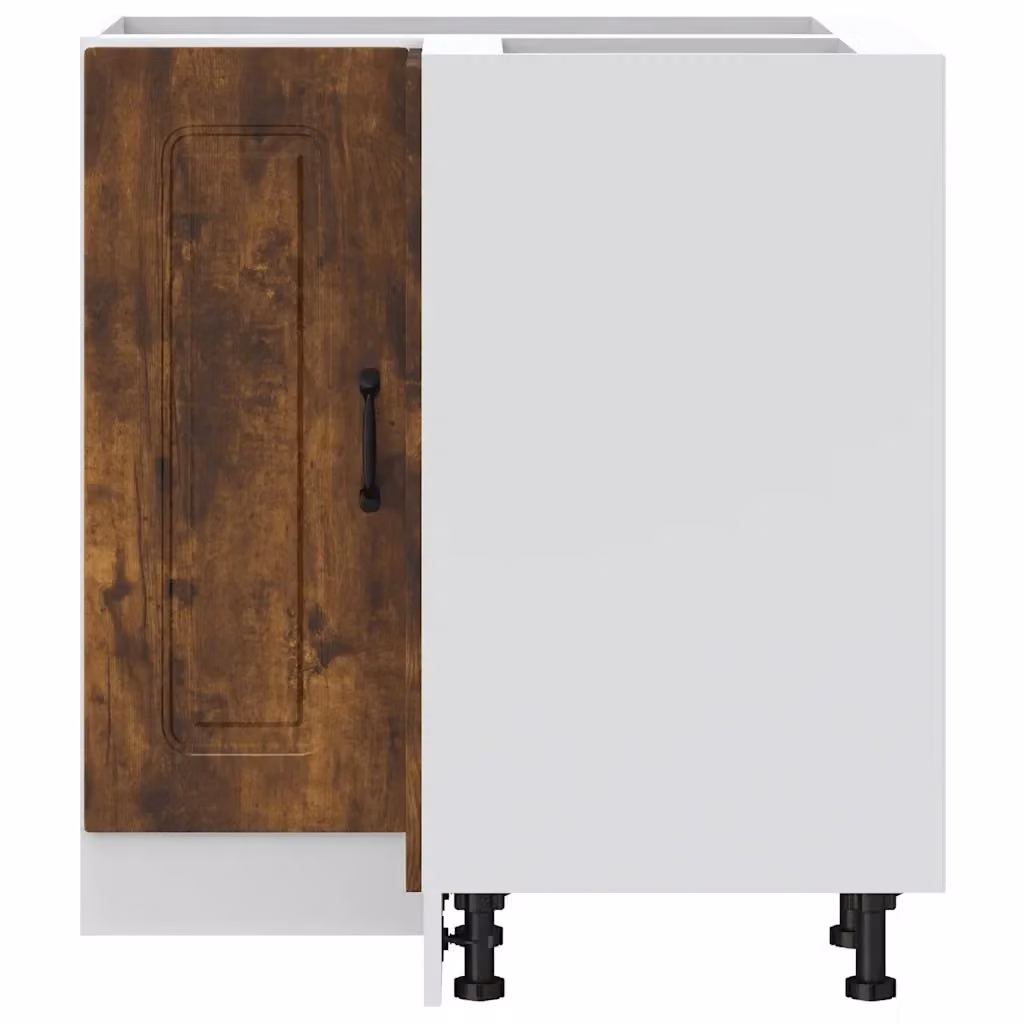 Mobile angolare da cucina HELLOSHOP26 in legno composito color rovere affumicato, L/P/H: 75,5 x 75,5 x 81,5 cm – 2