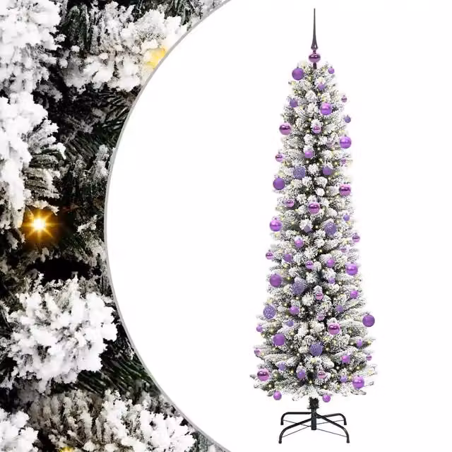 Albero di Natale artificiale moderno con 300 LED bianco caldo, Altezza: 210 cm – 1