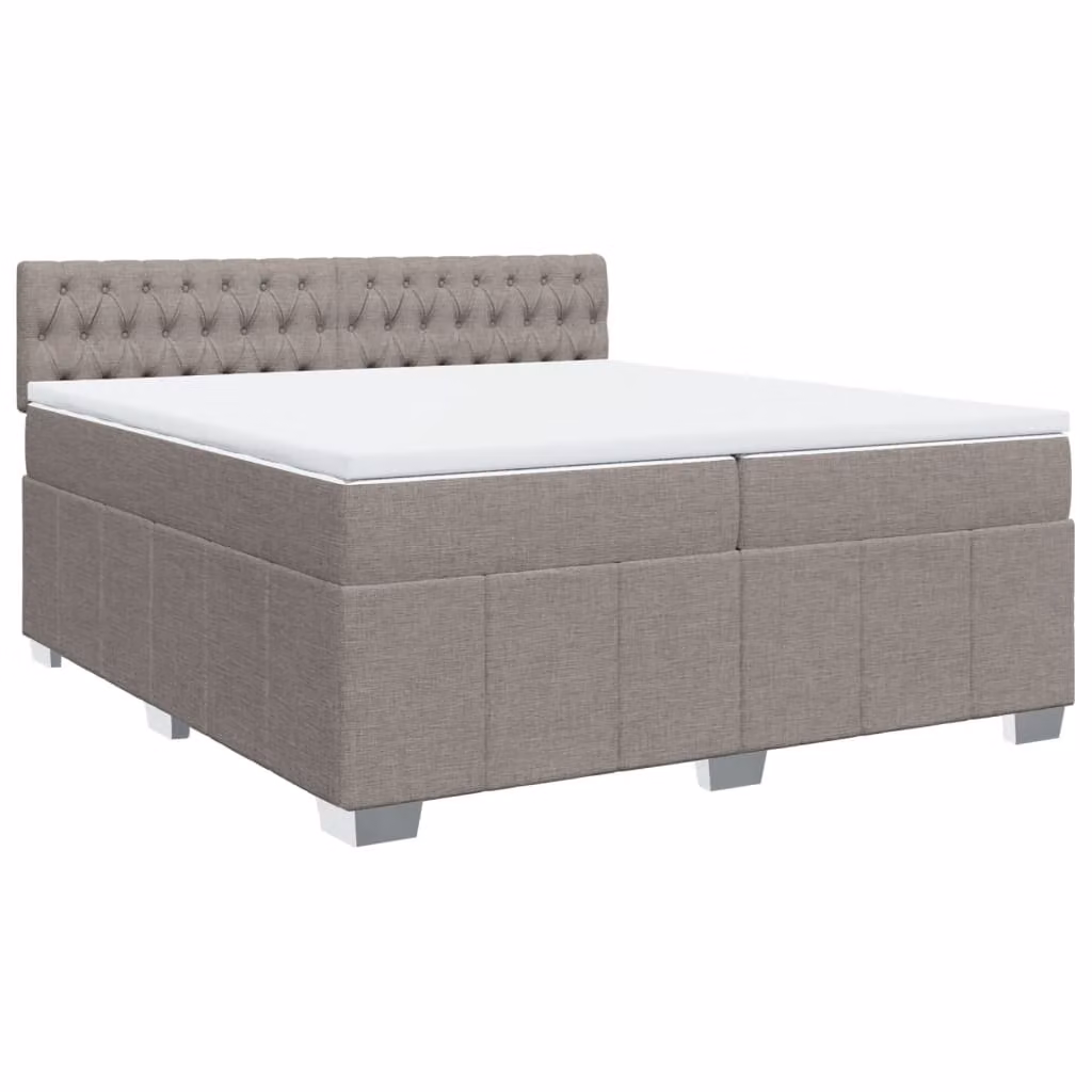 Giroletto a Molle con Materasso Tortora 200x200 cm in Tessuto