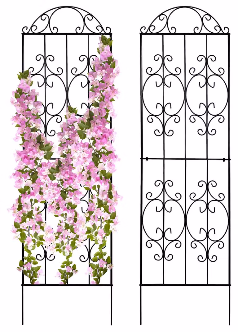 Set di 2 cancelli in metallo per decorazione e protezione del giardino