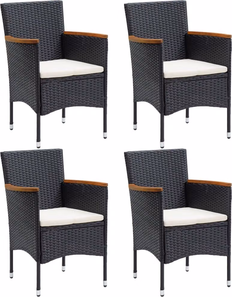 vidaXL Set da pranzo da giardino 5 pezzi nero