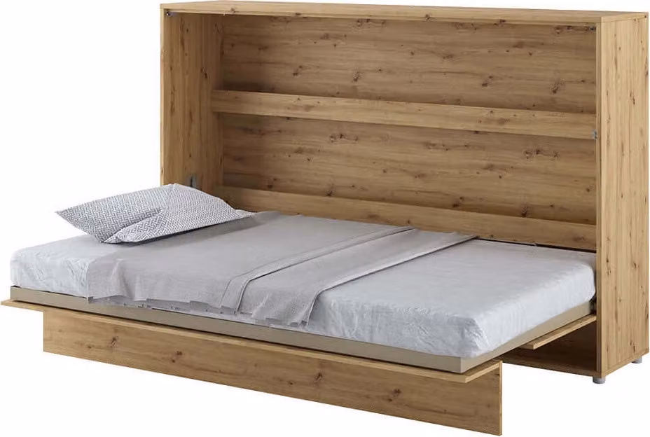 Letto a parete Armadio letto BED CONCEPT BC-05 Orizzontale 120x200 ROVERE ARTIGIANALE Letto a scomparsa a parete, letto a scomparsa per armadio, armadio con letto a scomparsa integrato, letto funzionale incl. rete a doghe