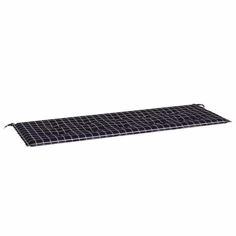 Cuscino Panca Giardino a Quadri Nero 150x50x4 cm Tessuto Oxford
