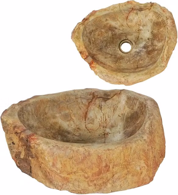 Lavandino 45x35x15 cm in Pietra Fossile Crema CFW9701395