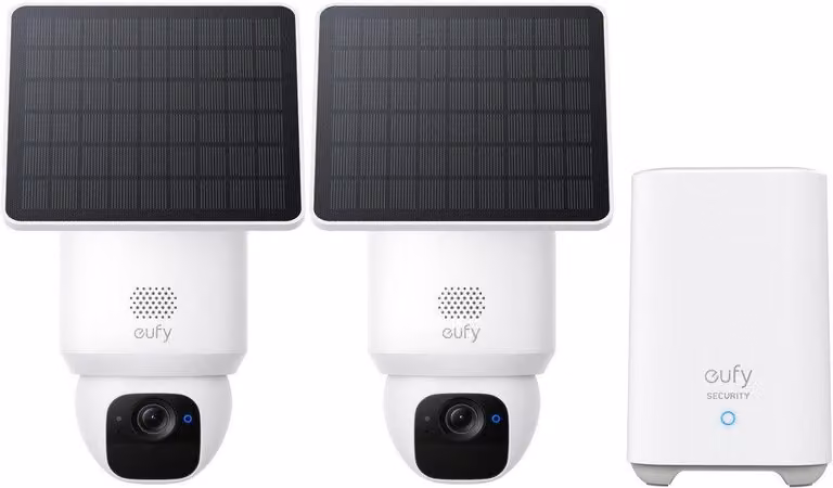 Eufy SoloCam E30 (2-Pack) + Homebase 2, Telecamera IP di sicurezza, da esterno, senza fili, da parete, bianca, a cupola