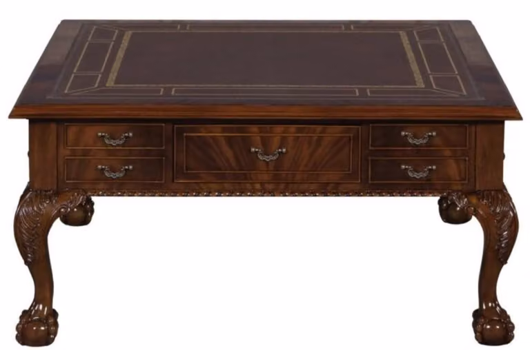 Casa Padrino tavolo da salotto barocco marrone scuro / marrone 100 x 100 x h. 49 cm - tavolino con 20 cassetti