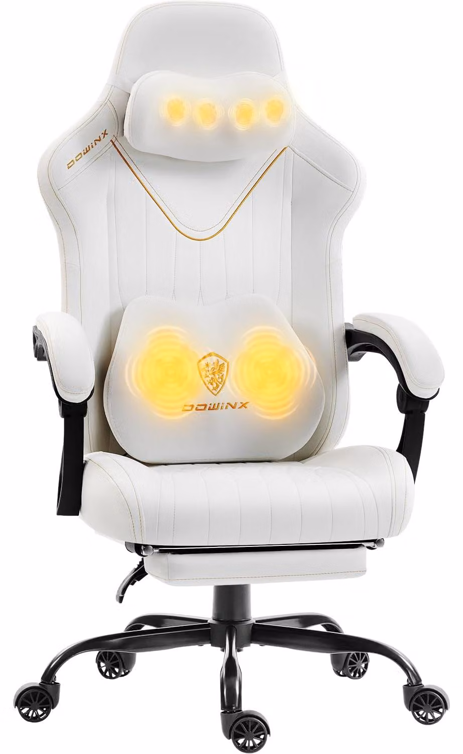 Sedia da gaming, sedia ergonomica, poltrona da gaming con poggiapiedi, capacità di carico fino a 150 kg, seduta beige con braccioli regolabili