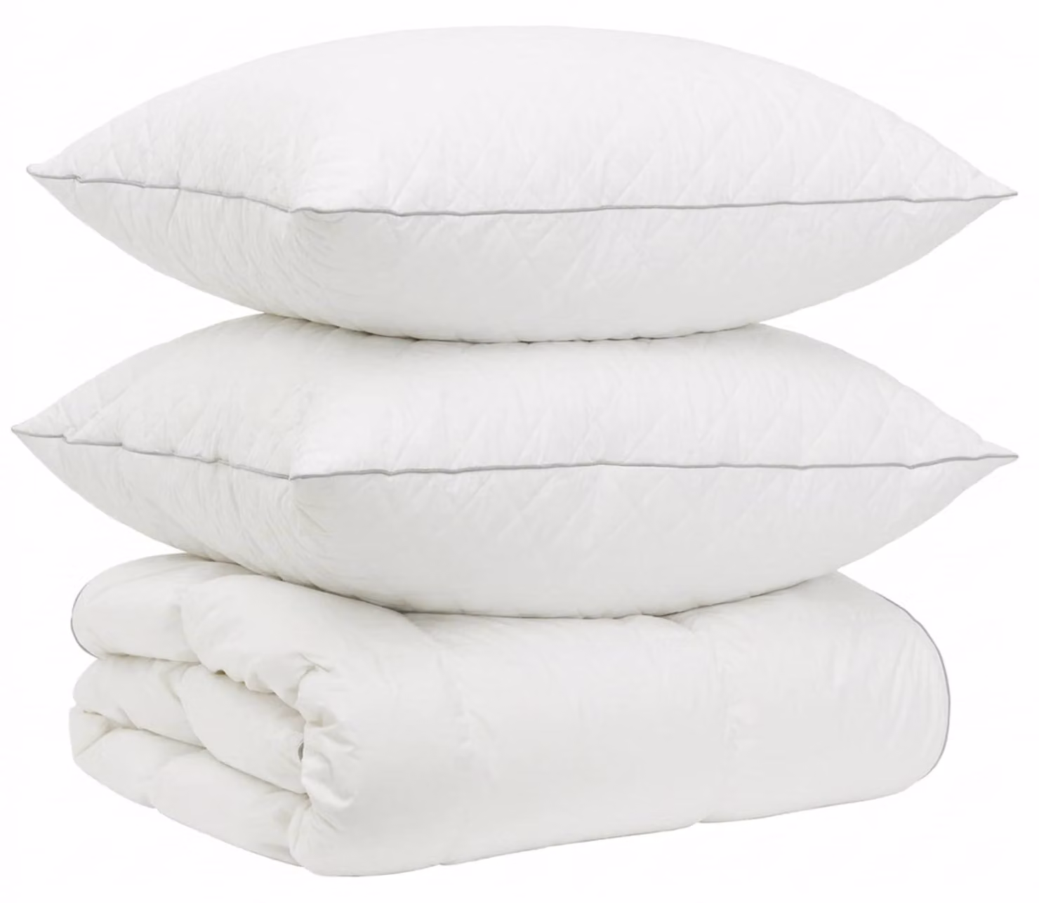 Set di piumini per letto in piuma d'oca, 90%, modello FULDA, 3 pezzi, dimensioni 200 x 220 cm, colore bianco