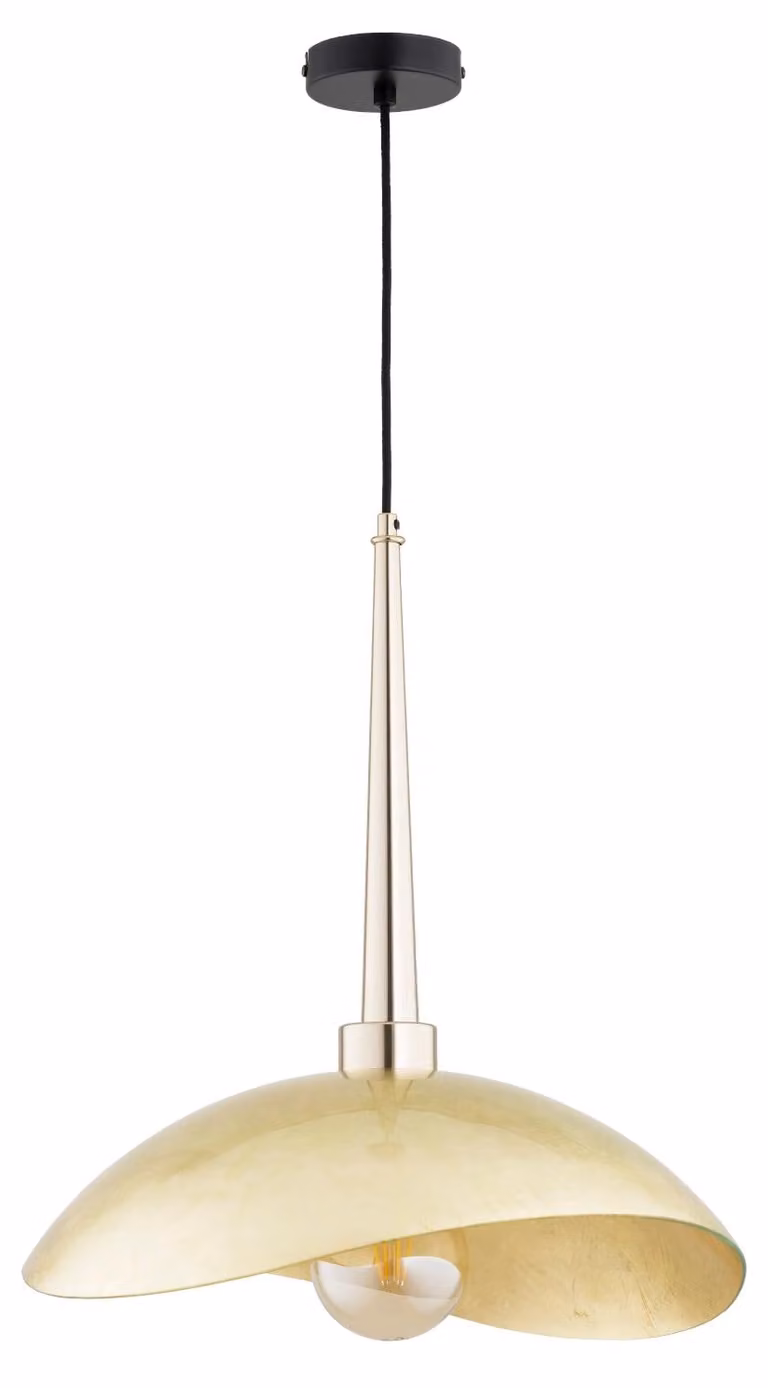 Lampada a sospensione con paralume in marmo dorato GOLDEN, ottone e oro, 1xE27x15W, metallo, dimensioni: 95x43x48 cm, IP20, Alfa