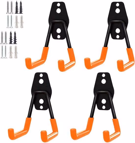 Ganci universali da garage in acciaio, organizer per attrezzi da garage e da giardino, ganci universali da parete, ganci in acciaio per garage e giardini
