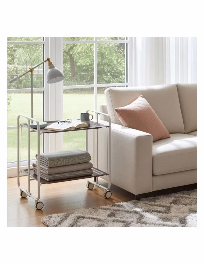 Carrello da cucina pieghevole Don Hierro grigio con 2 ripiani e ruote L/P/H: 72,0 x 43,0 x 66,0 cm – 2