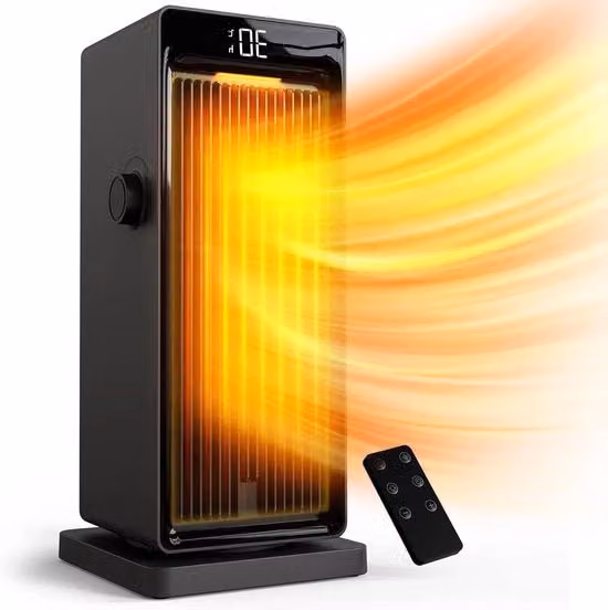 Ventilatore a riscaldamento a 2000 W con tecnologia PTC, timer 24 ore, 90° oscillazione, sicurezza contro sovraccaloramento, 3 modalità di riscaldamento