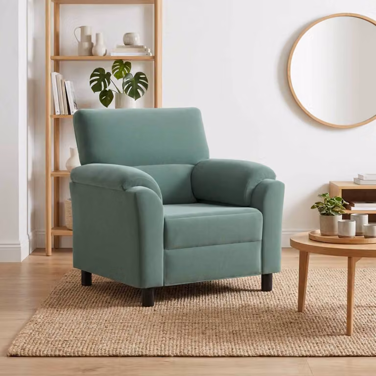 Divano moderno vidaXL in velluto verde per il tuo soggiorno L: 94 cm, P: 85 cm, H: 93 cm