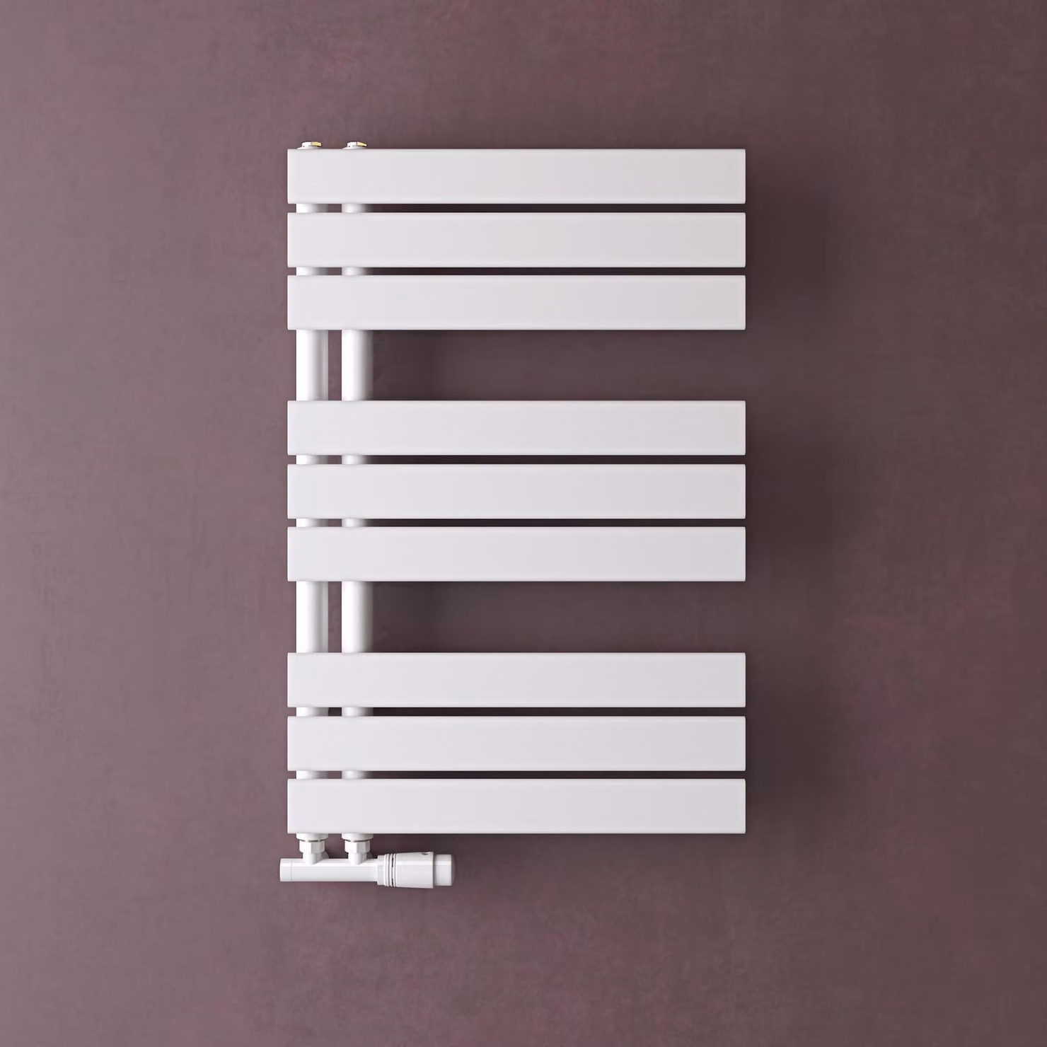 doporro Radiatore da Bagno 76x50cm, Radiatore Piatto Termoarredo da Bagno Riscaldamento Elettrico o da Acqua Calda FN Portasciugamani in Acciaio, Bianco