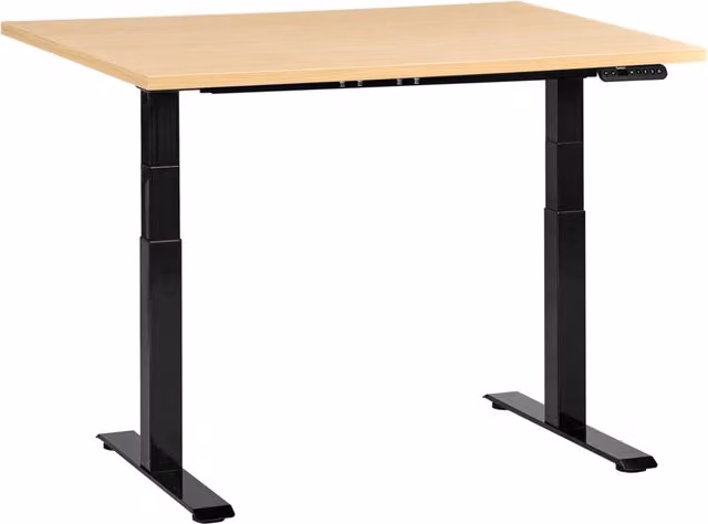 Scrivania regolabile in altezza elettricamente nero 120 x 60 cm Struttura in acciaio verniciato a polvere