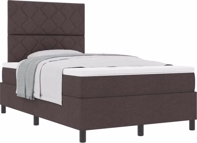 Letto a molle con testiera vidaXL in tessuto marrone L: 120 cm, P: 200 cm – 1