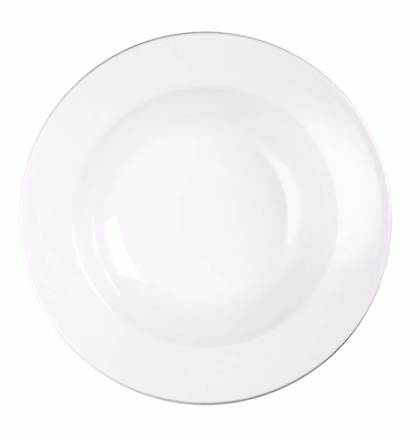 Piatto fondo bordato bianco in porcellana diametro 25 cm linea Profile 12 pezzi