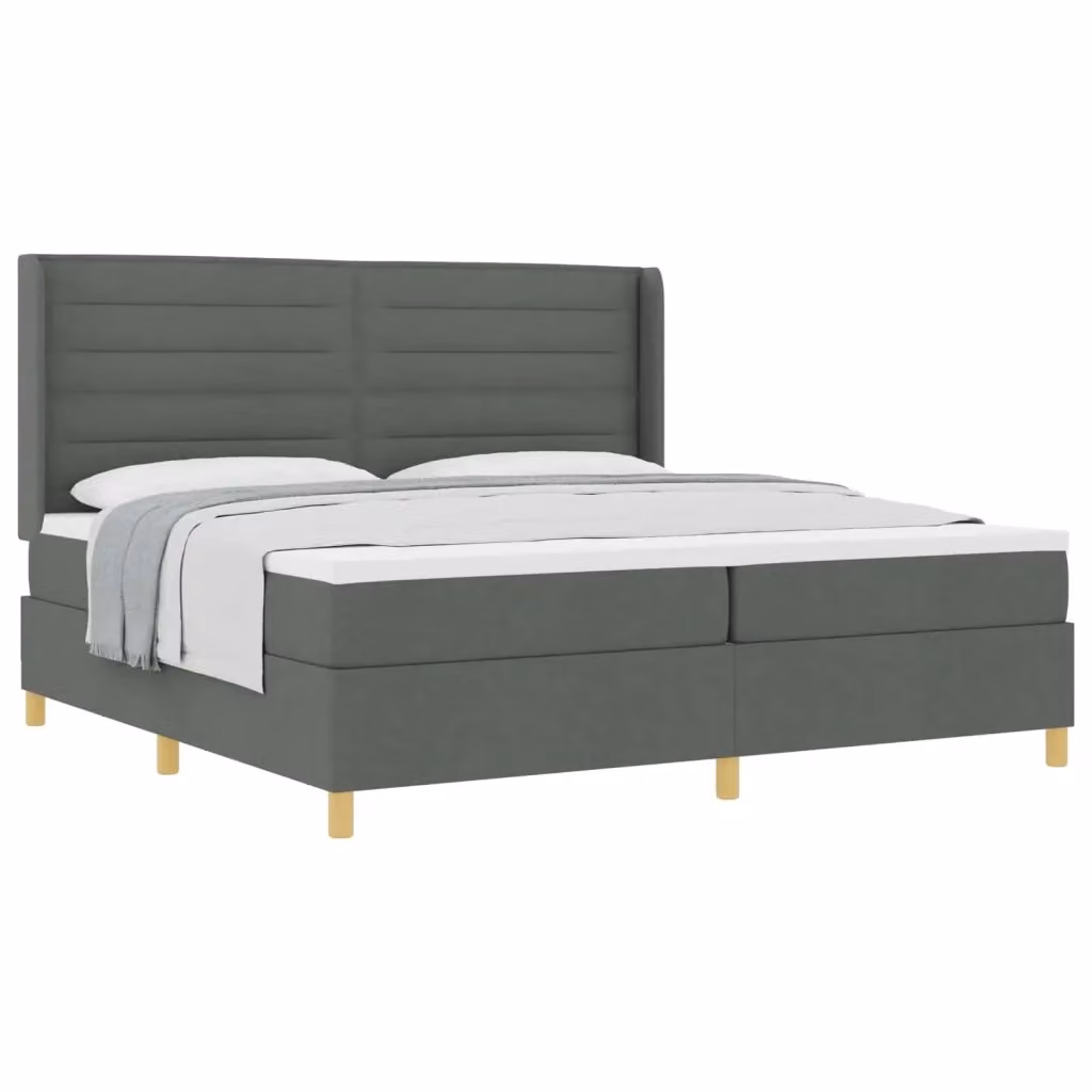 Letto a molle con materasso vidaXL in tessuto grigio e oro L/P/H: 200 x 200 x 280 cm – 2