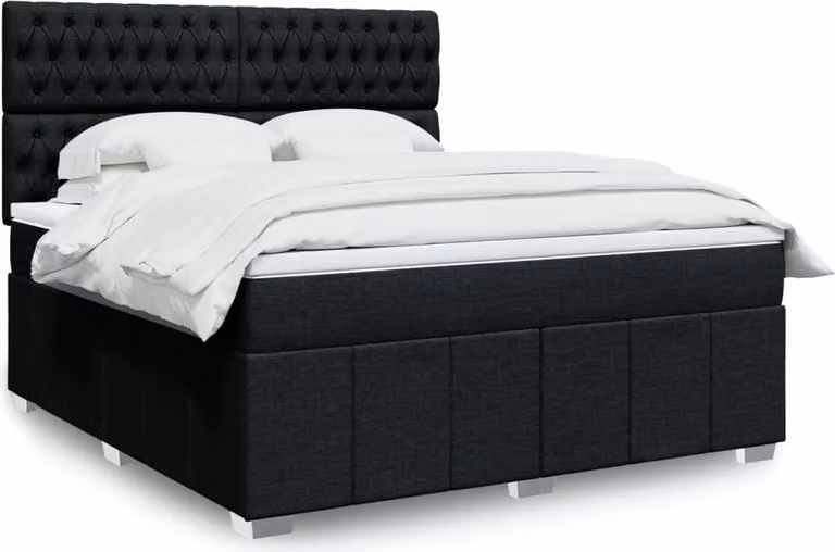 Maison Exclusive - Giroletto a Molle con Materasso Nero 180x200 cm in Tessuto