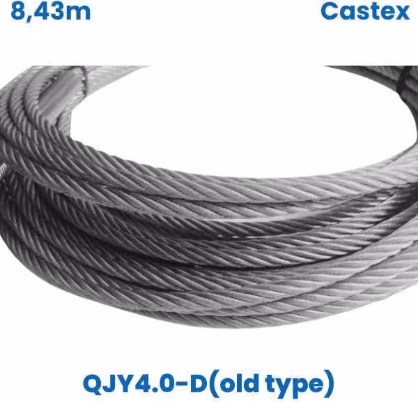 Cavo d'acciaio di ricambio da 8,43 m per il sollevatore Castex QJY4.0-D