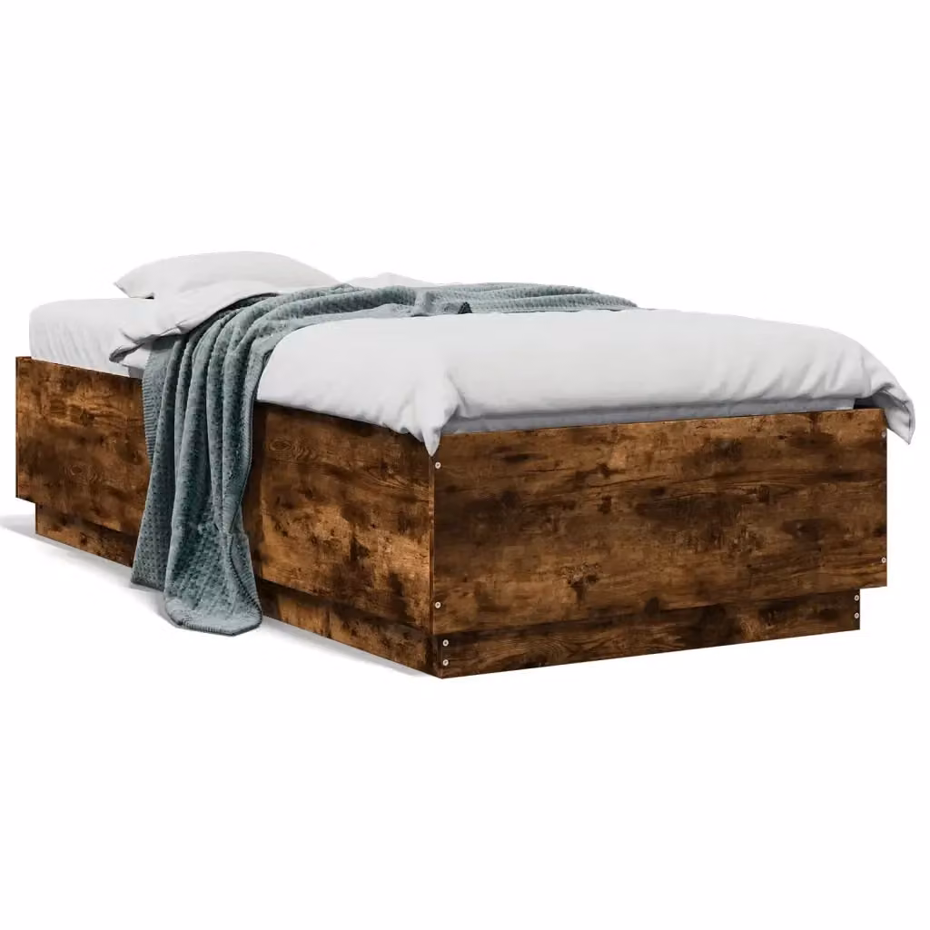 Struttura Letto Giroletto in Legno Multistrato Rovere Fumo L/P/H: 90 x 190 x 40 cm – 2