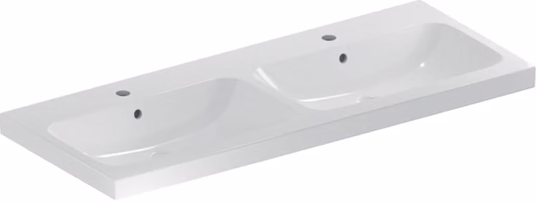 Geberit iCon Light lavabo double, 120 cm x 48 cm, avec 2 trous pour robinets, avec trop-plein,501838, 501.838.00.1, 501.838.00.1