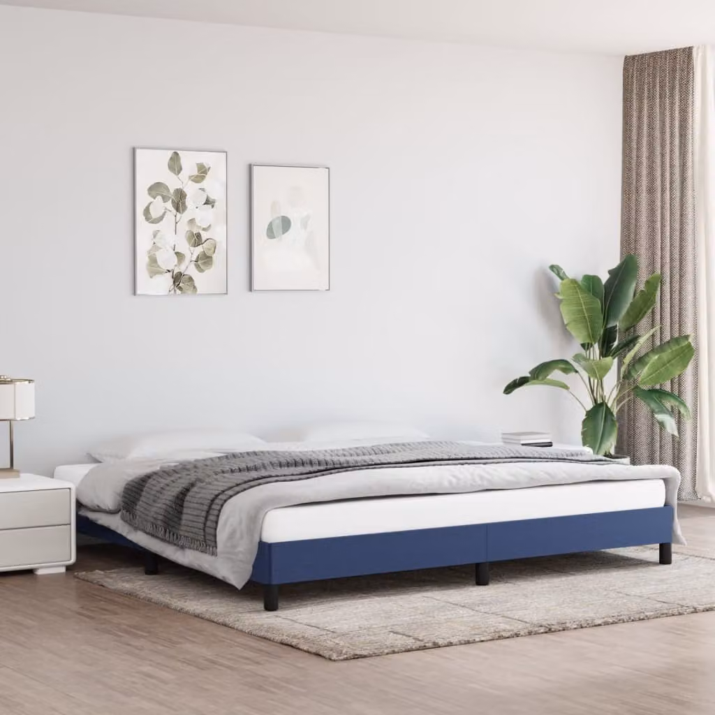 The Living Store Rete da letto blu 200x200 cm Tessuto