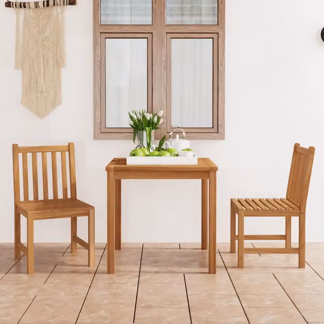 Set da pranzo da giardino 3 pz 80x80 cm Legno Massello di Teak 3059921